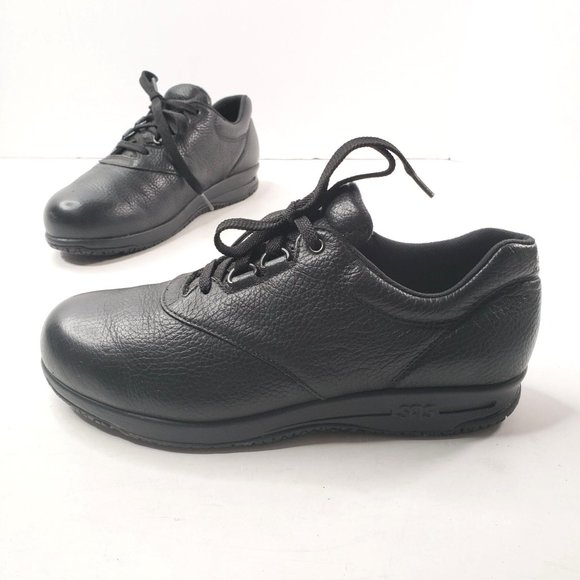 SAS Shoes Sas Slip Resistant Sneaker Womens 65 Black Leather